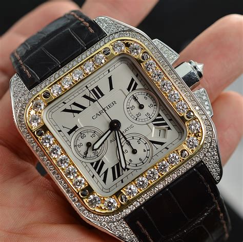 cartier gold diamond watch|cartier watches with diamonds price.